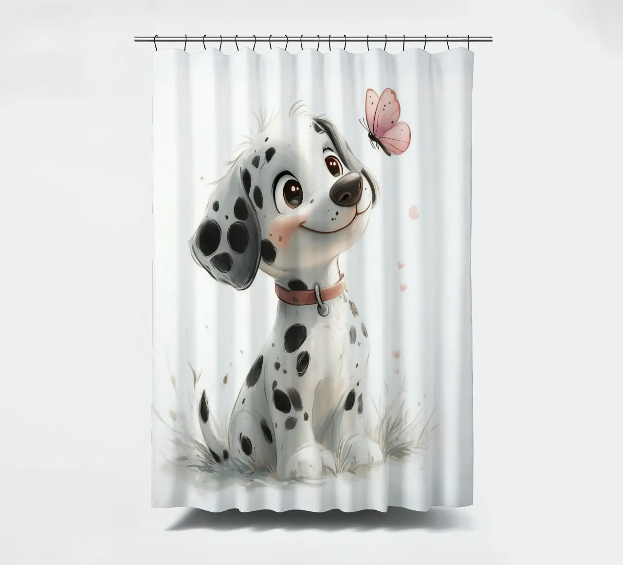 Dalmata allegro con anello a farfalla tenda da doccia da Carinaprint