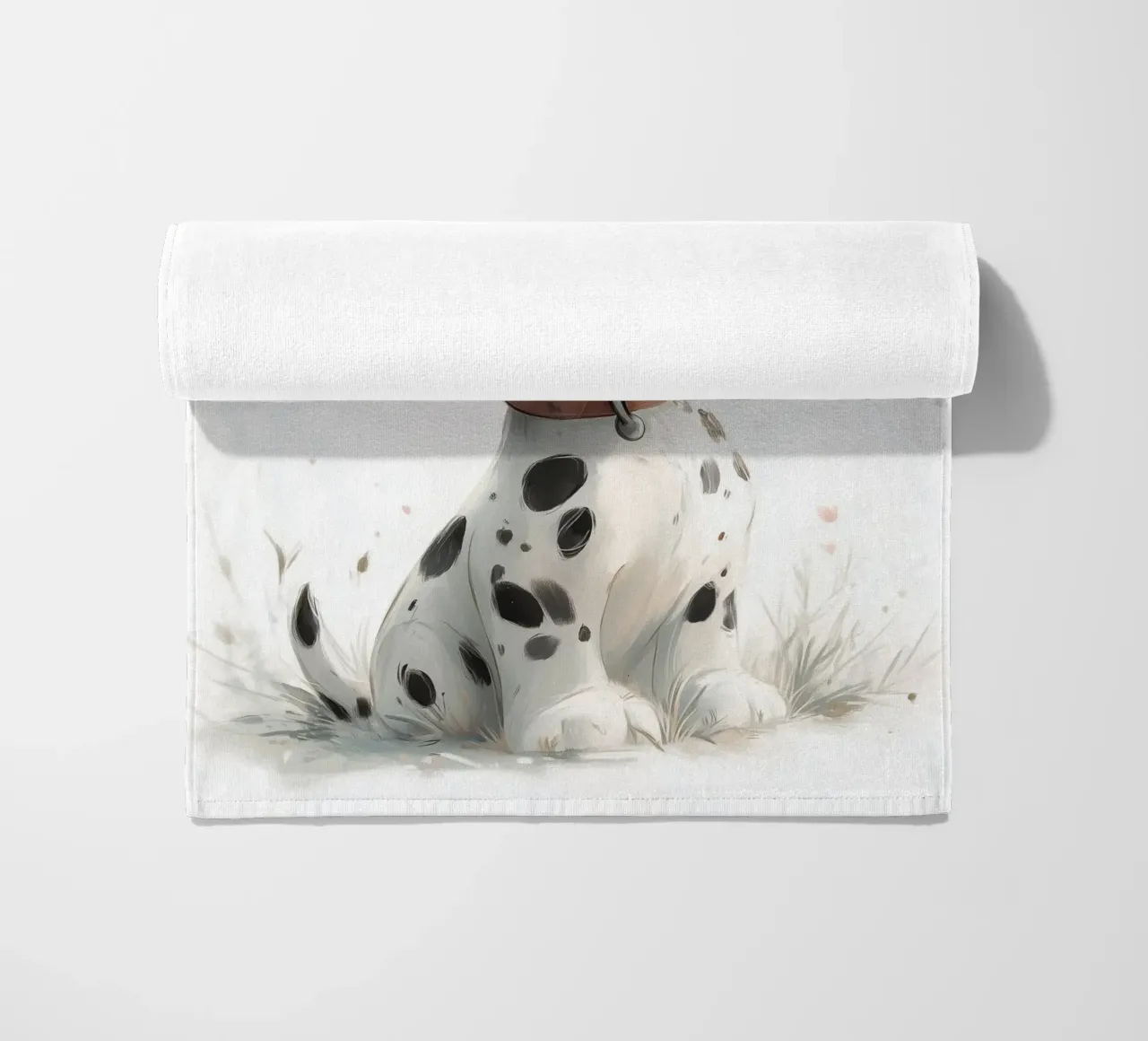 Dalmata allegro con anello a farfalla telo mare da Carinaprint