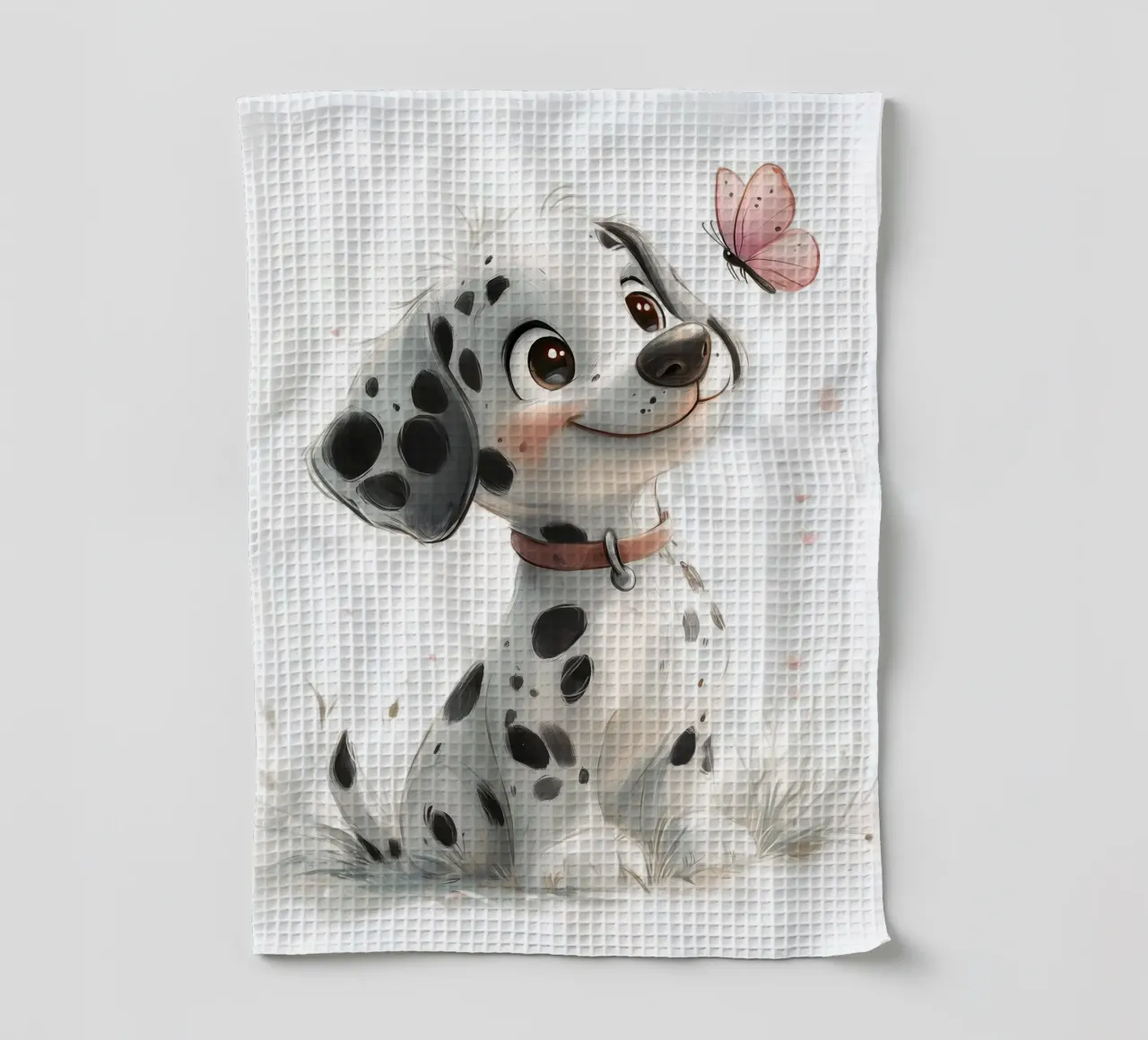 Dalmata allegro con anello a farfalla canovaccio da cucina da Carinaprint