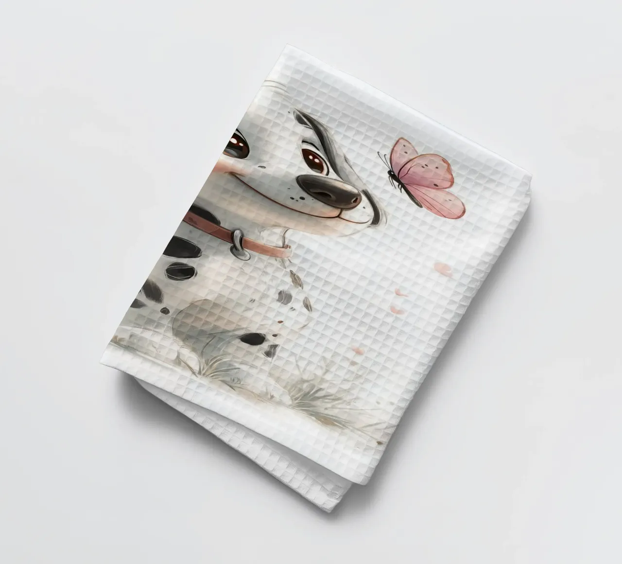 Dalmata allegro con anello a farfalla canovaccio da cucina da Carinaprint