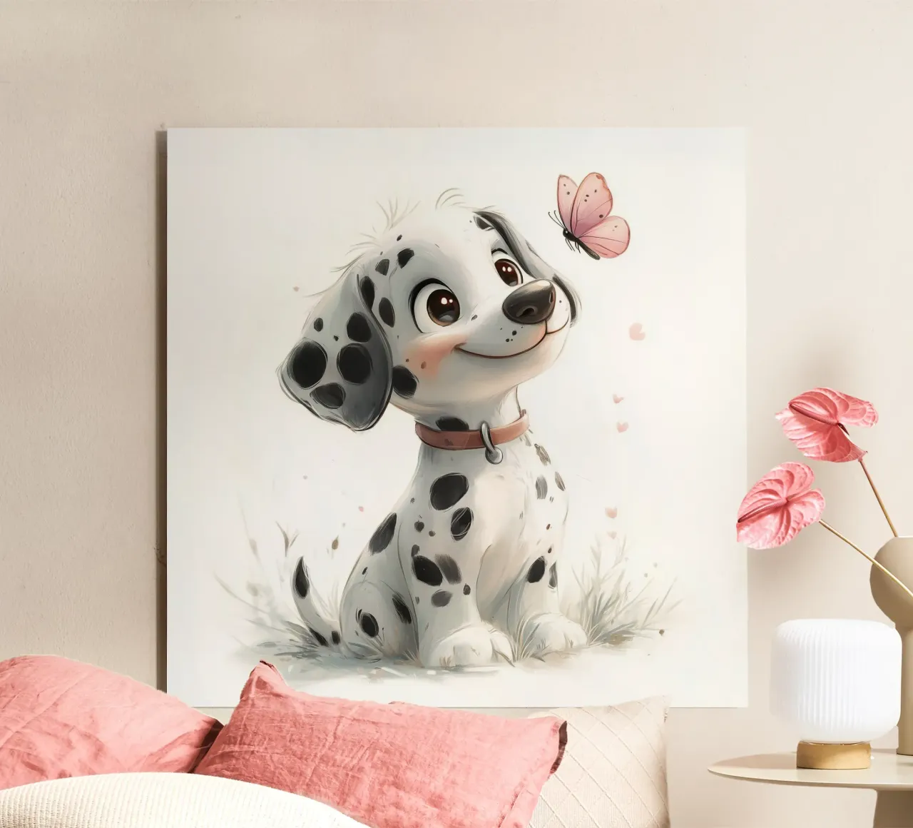 Dalmata allegro con anello a farfalla alluminio dibond da Carinaprint