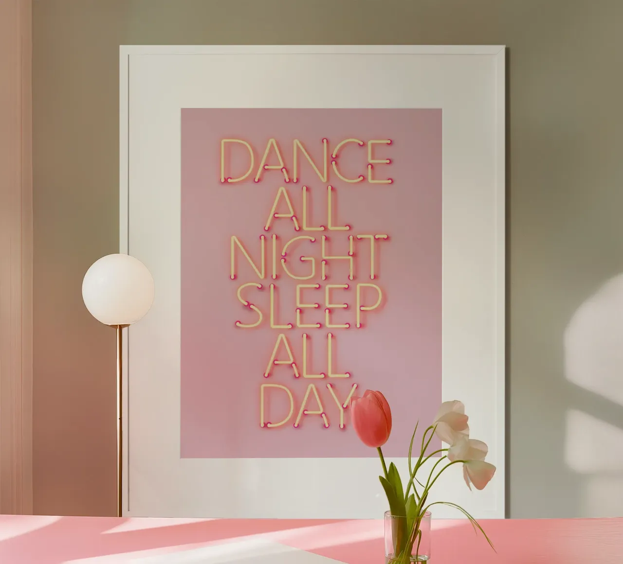 Neon Pink Dance Party Typography poster by showmemars