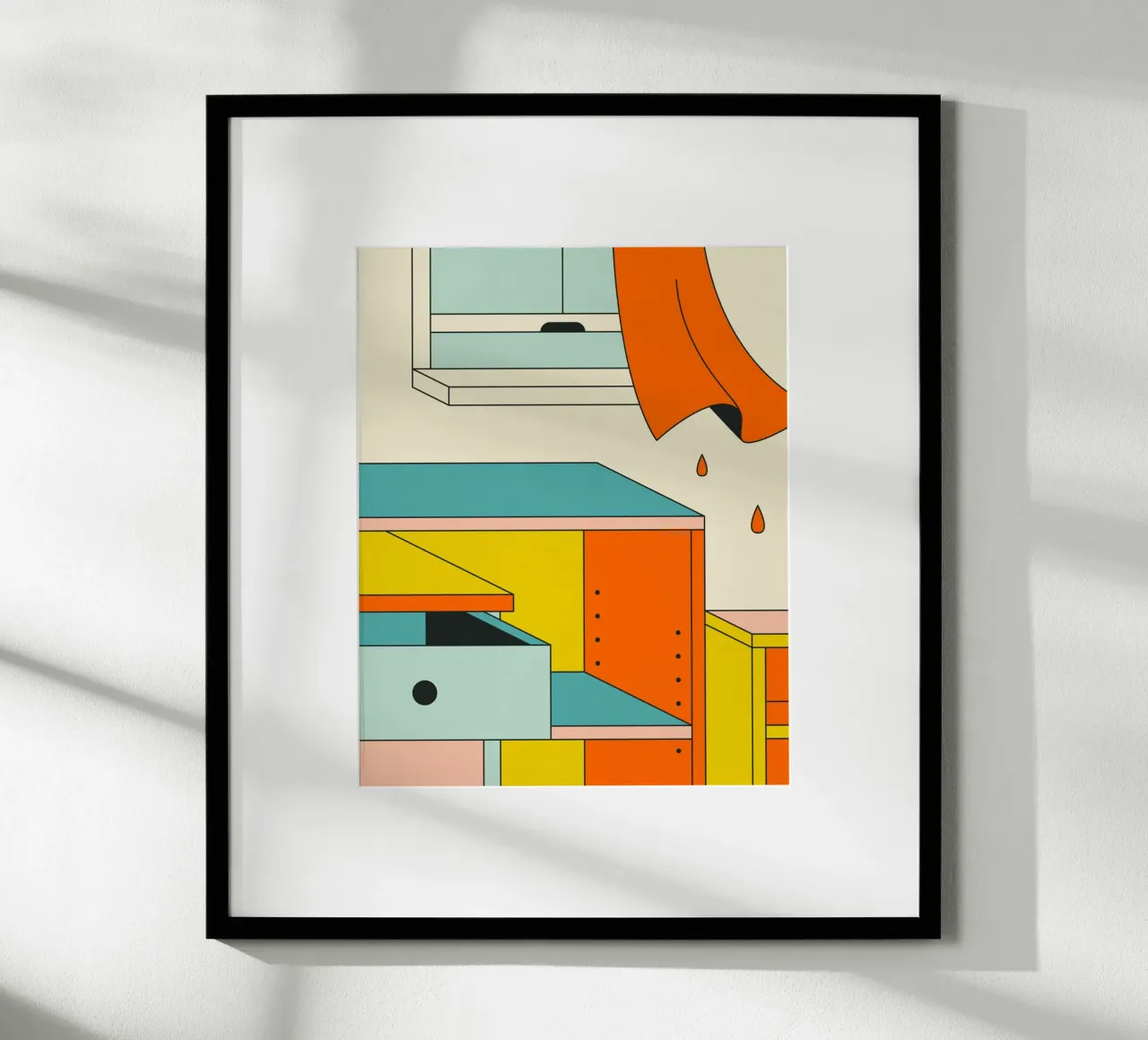 GEOMETRIE SUBURBANE poster con telaio in legno da Jazzberry Blue
