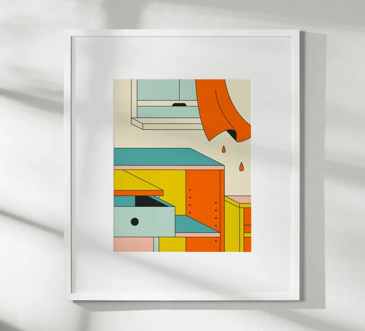 GEOMETRIE SUBURBANE poster con telaio in legno da Jazzberry Blue