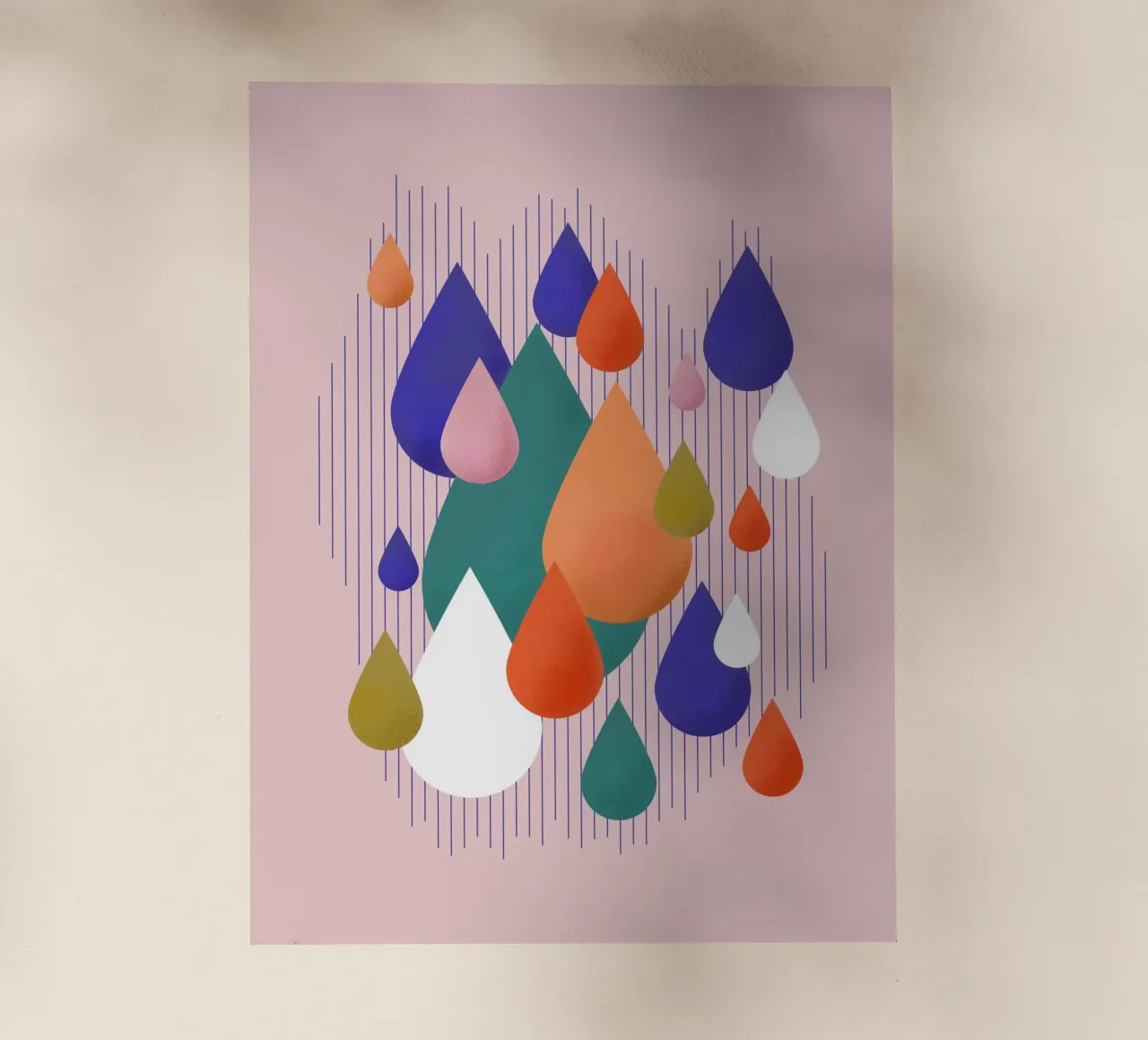 Colorful Raindrops Abstract Geometric Art pellicola backlit da showmemars