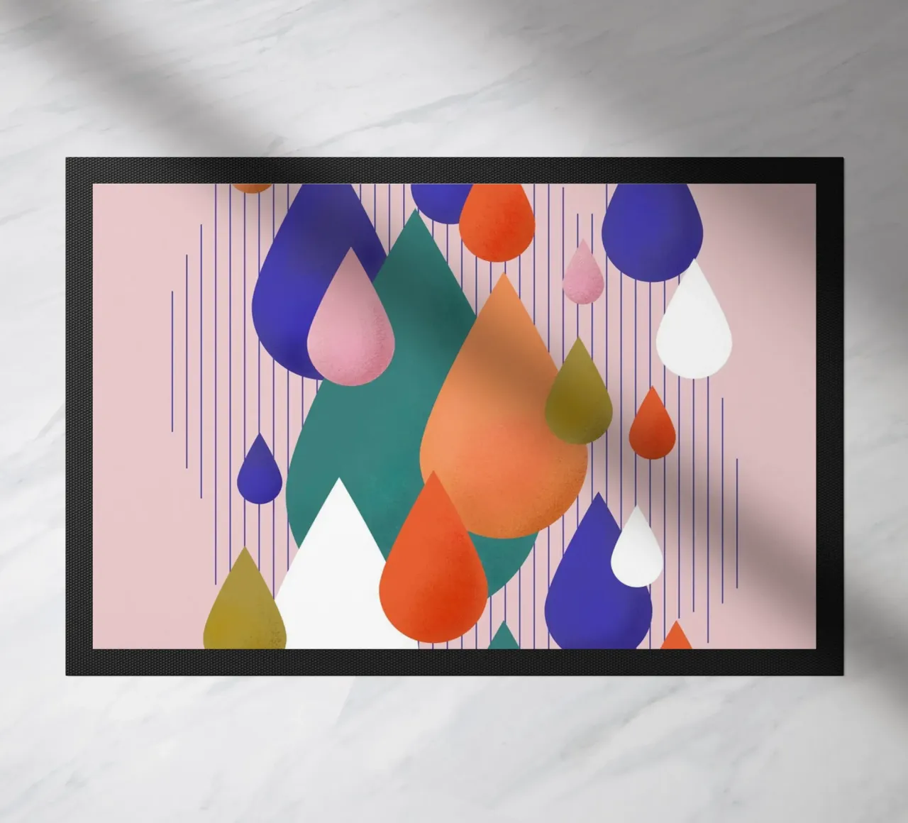 Colorful Raindrops Abstract Geometric Art zerbino da showmemars