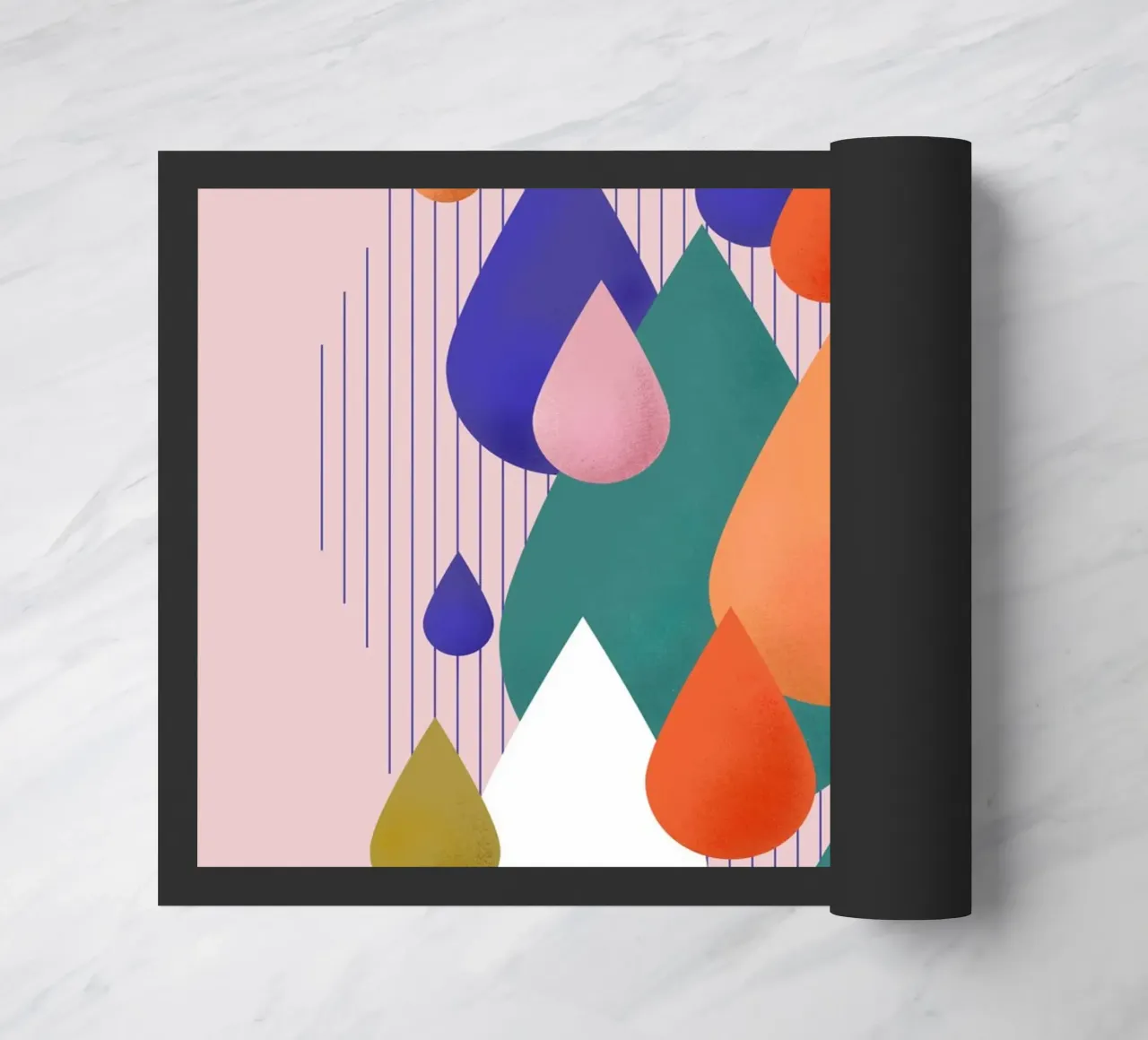 Colorful Raindrops Abstract Geometric Art zerbino da showmemars
