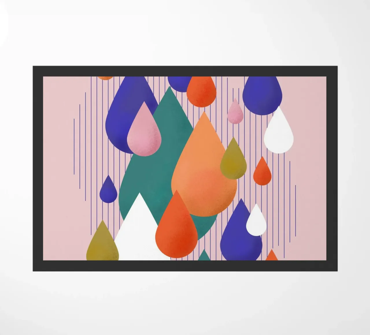 Colorful Raindrops Abstract Geometric Art zerbino da showmemars