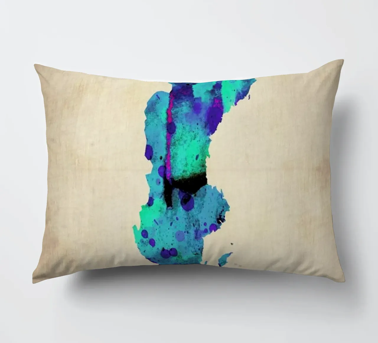 Sweden Watercolor Map cuscino da Naxart