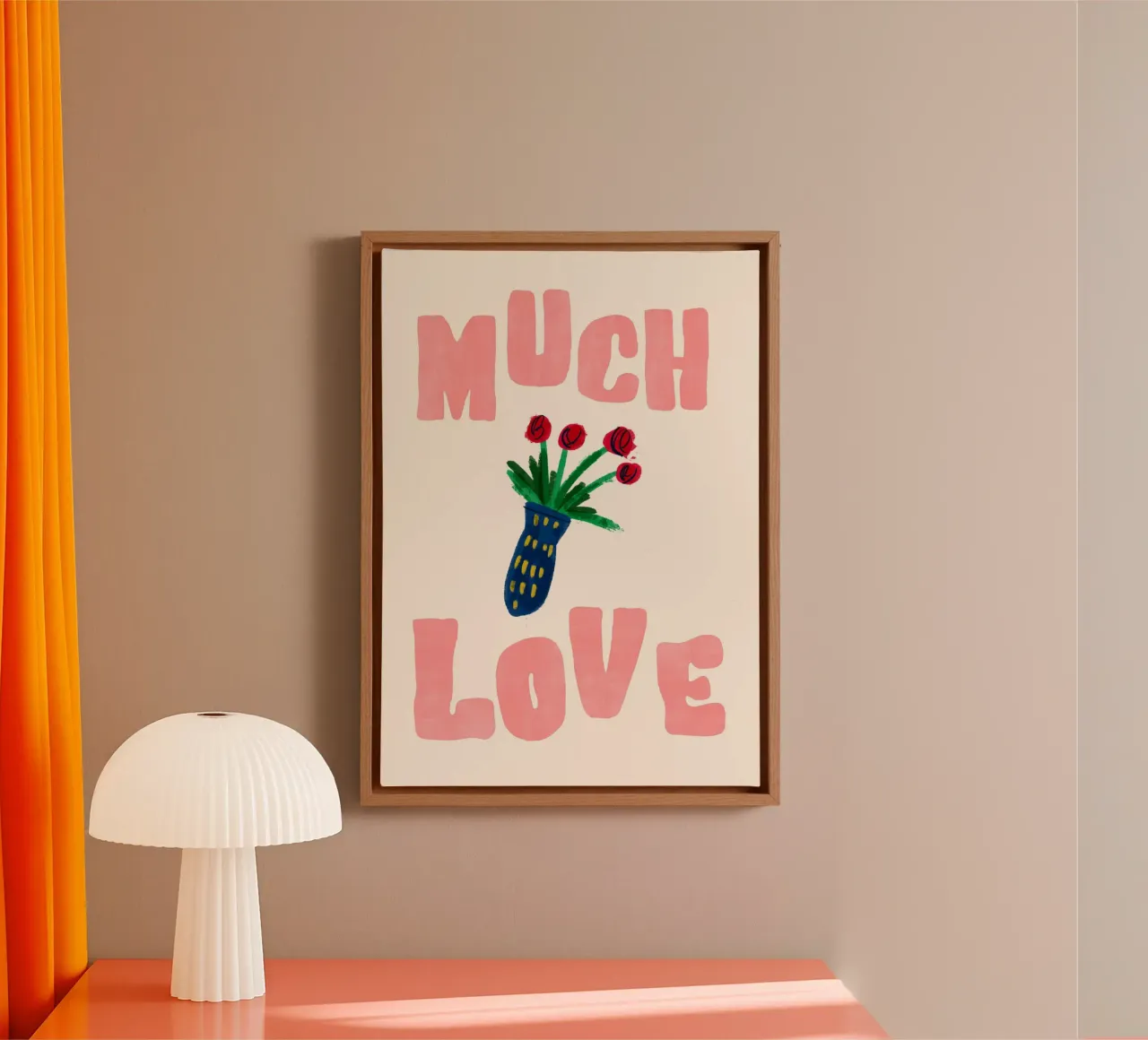 Much Love | Elegant & Floral Statement Print tela con Cornice a cassetta da PrintCessStudio