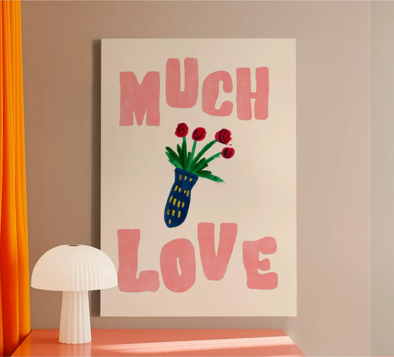 Much Love | Elegant & Floral Statement Print tela con Cornice a cassetta da PrintCessStudio