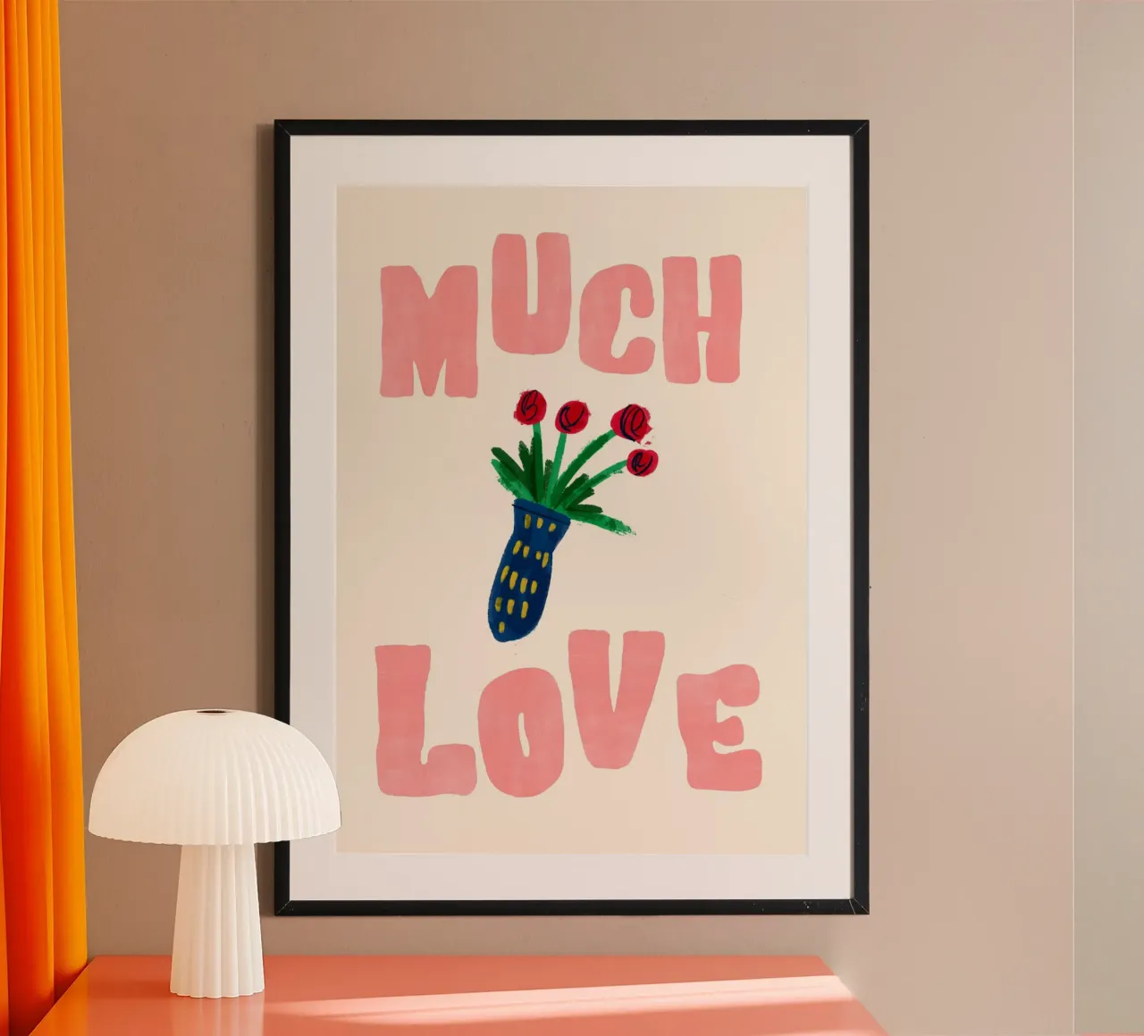 Much Love | Elegant & Floral Statement Print poster da PrintCessStudio