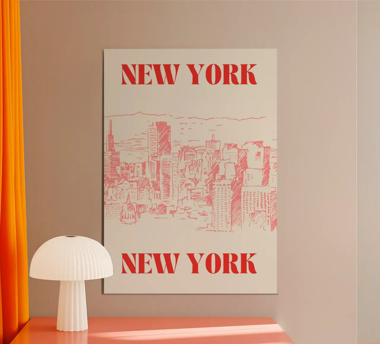 New York, New York | Bold & Iconic City Print poster con telaio in plastica da PrintCessStudio