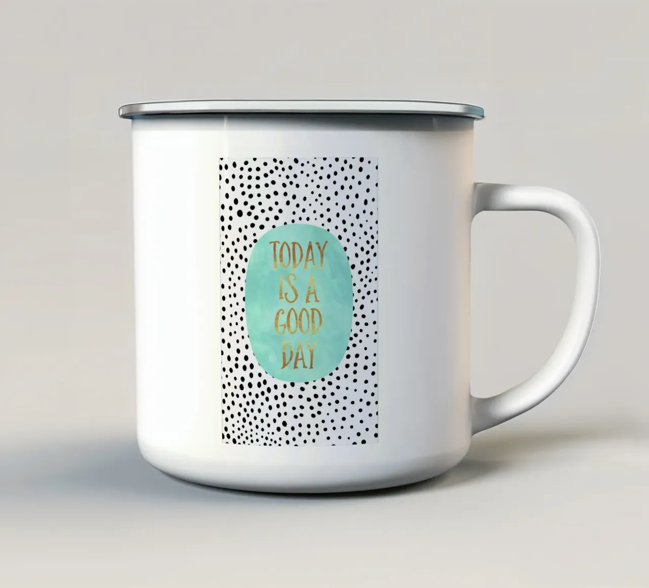 Today Is a Good Day taza de esmalte de Elisabeth Fredriksson