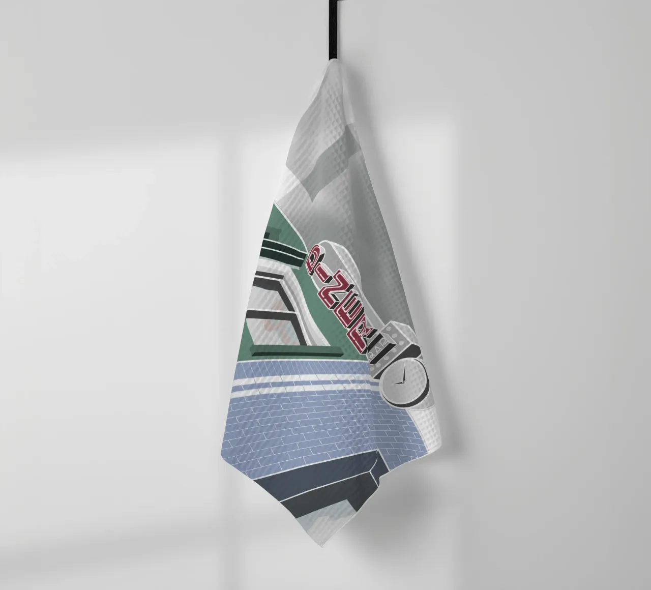 New York Diner on East Houston Street tea towel by fernvej