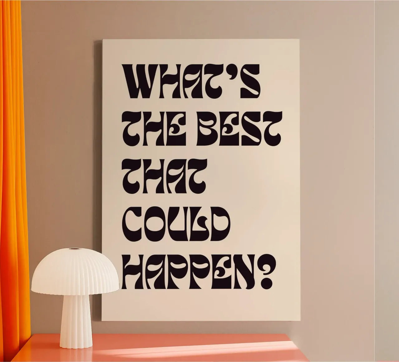 What’s the Best That Could Happen? | Bold & Minimalist Motiv tela con Cornice a cassetta da PrintCessStudio