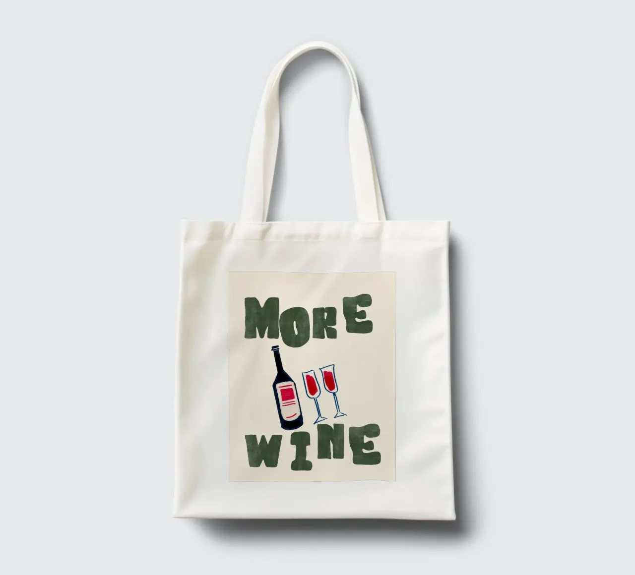 More Wine | Elegant & Playful Watercolor Print borsa in juta da PrintCessStudio