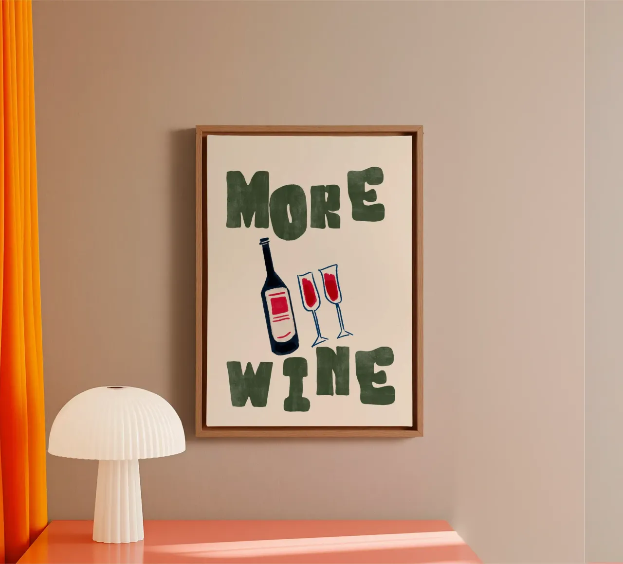 More Wine | Elegant & Playful Watercolor Print tela da PrintCessStudio