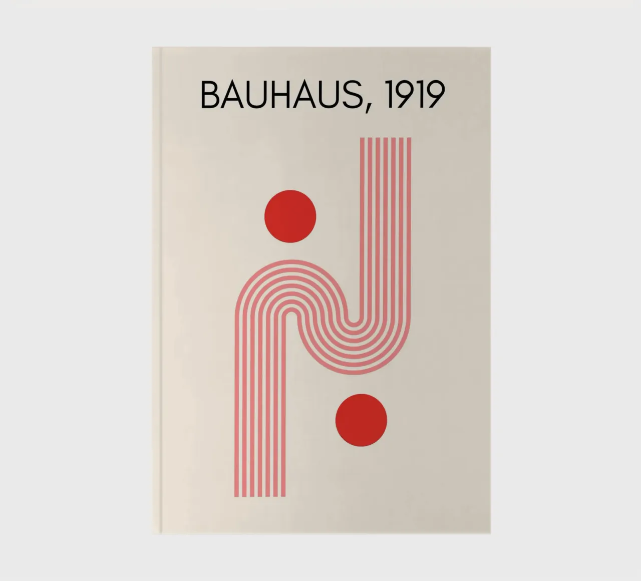 Bauhaus Style Curves & Dots | Modern Minimalist Art Print notebook by PrintCessStudio