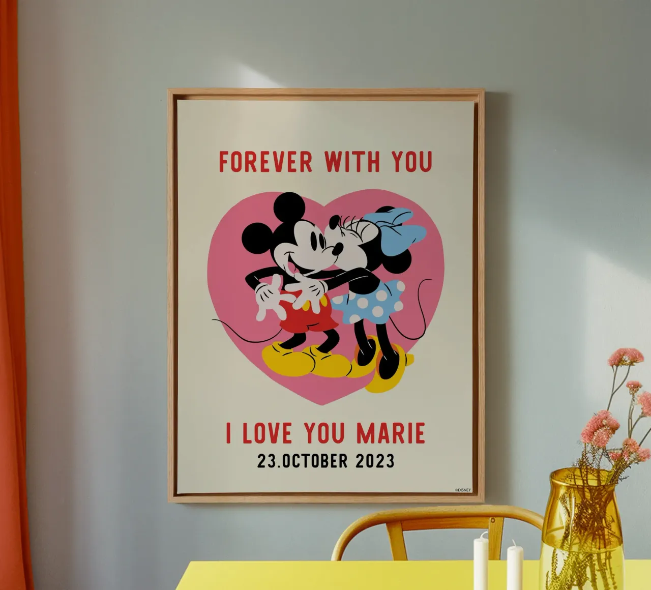 Forever with you - Mickey & Minnie tela con Cornice a cassetta da Mickey Mouse