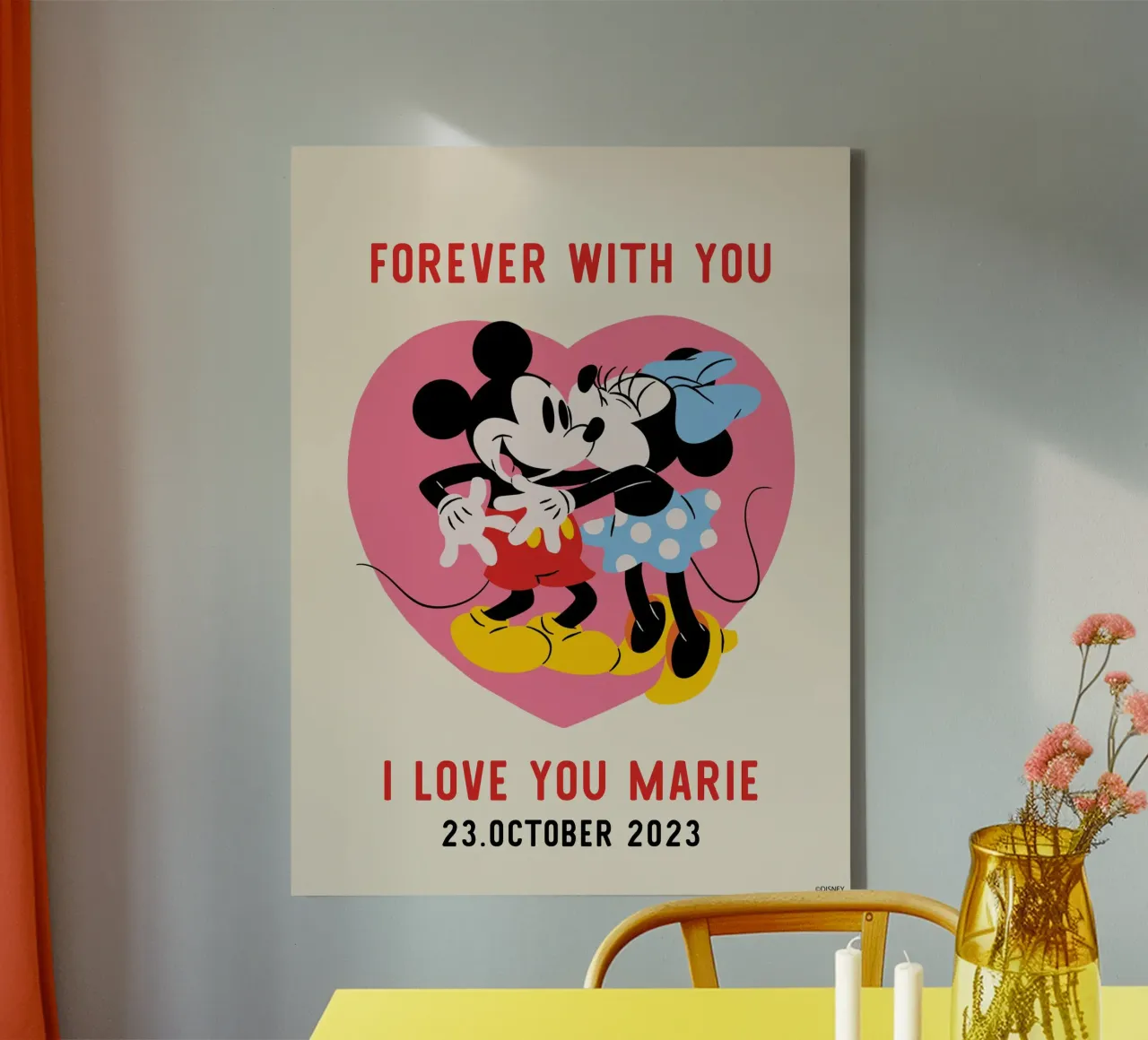 Forever with you - Mickey & Minnie tela con Cornice a cassetta da Mickey Mouse