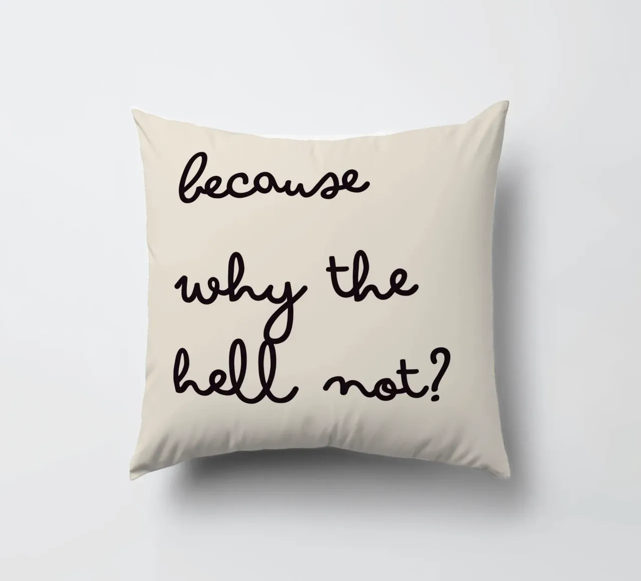 Because Why the Hell Not? | Fun & Playful Handwritten Print cojín de PrintCessStudio