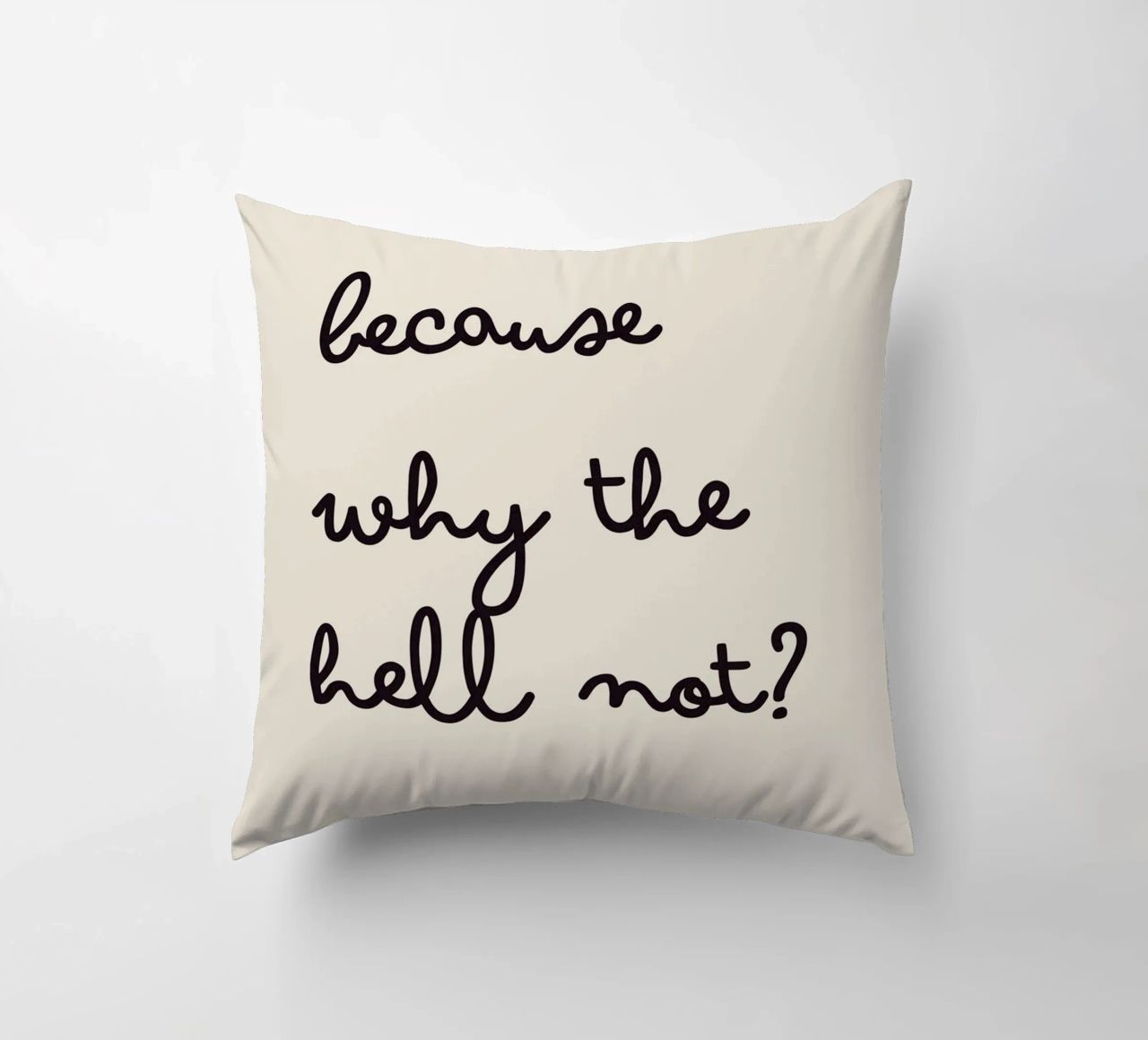 Because Why the Hell Not? | Fun & Playful Handwritten Print cuscino da PrintCessStudio