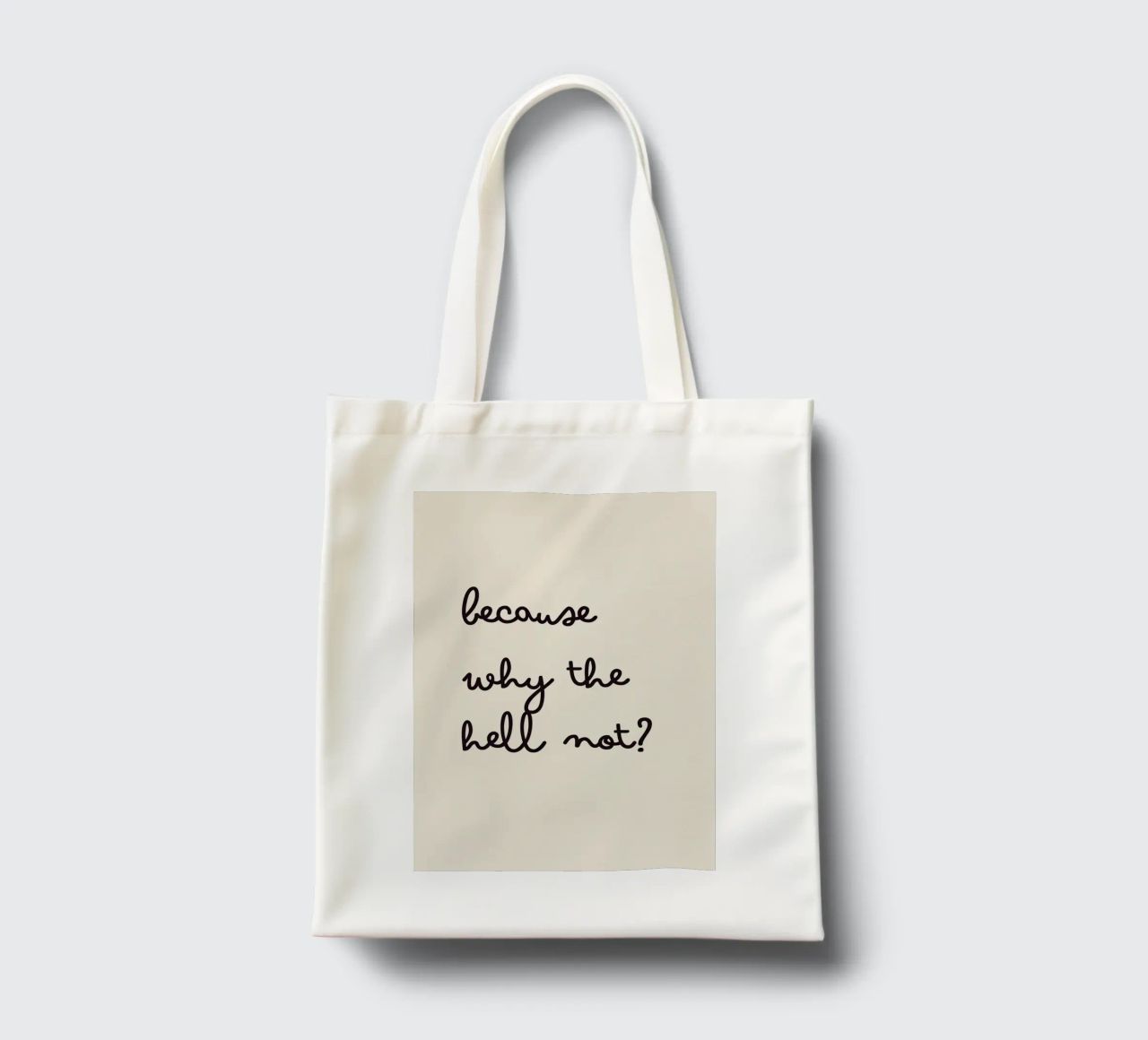 Because Why the Hell Not? | Fun & Playful Handwritten Print borsa in juta da PrintCessStudio
