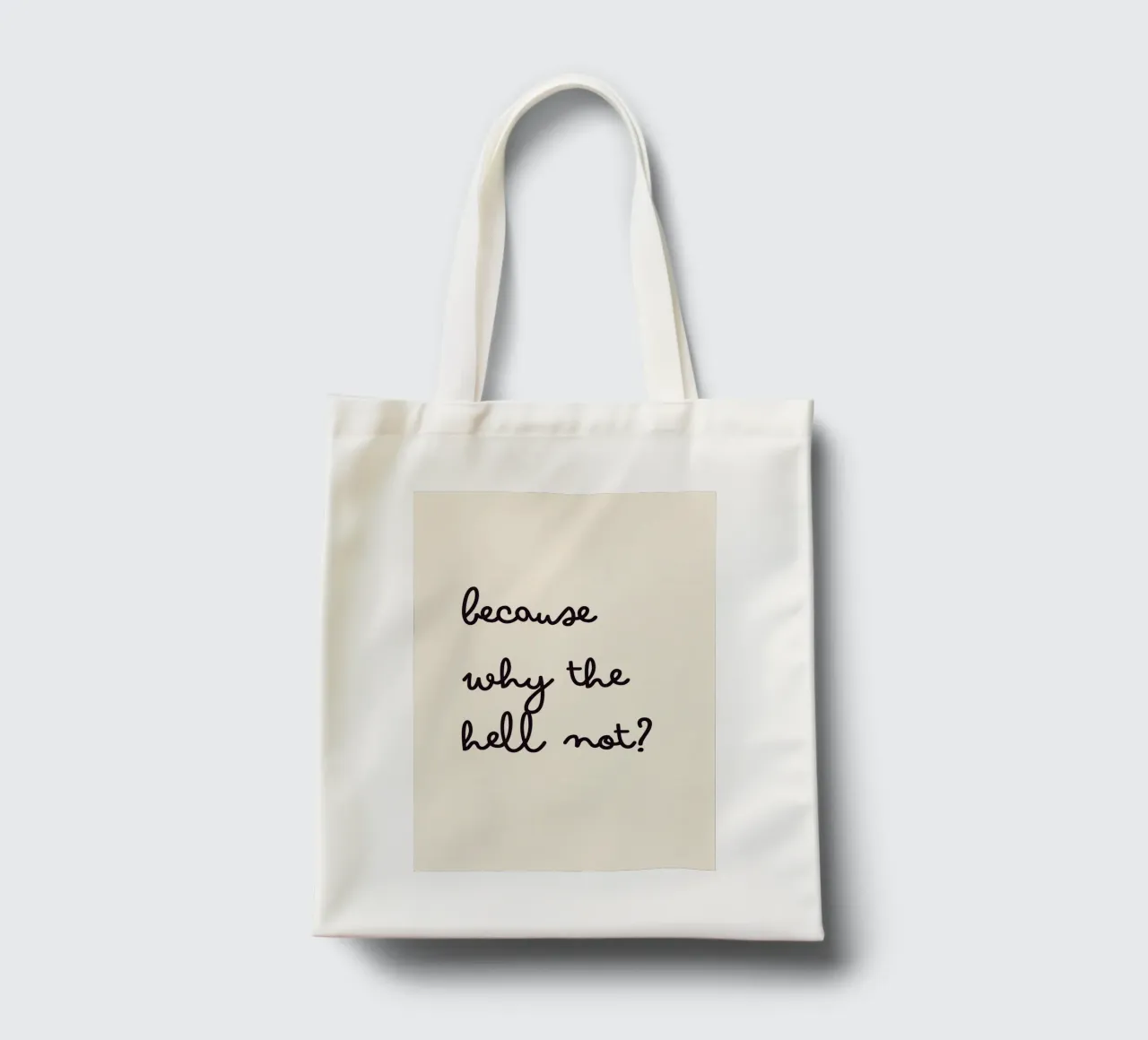 Because Why the Hell Not? | Fun & Playful Handwritten Print borsa in juta da PrintCessStudio