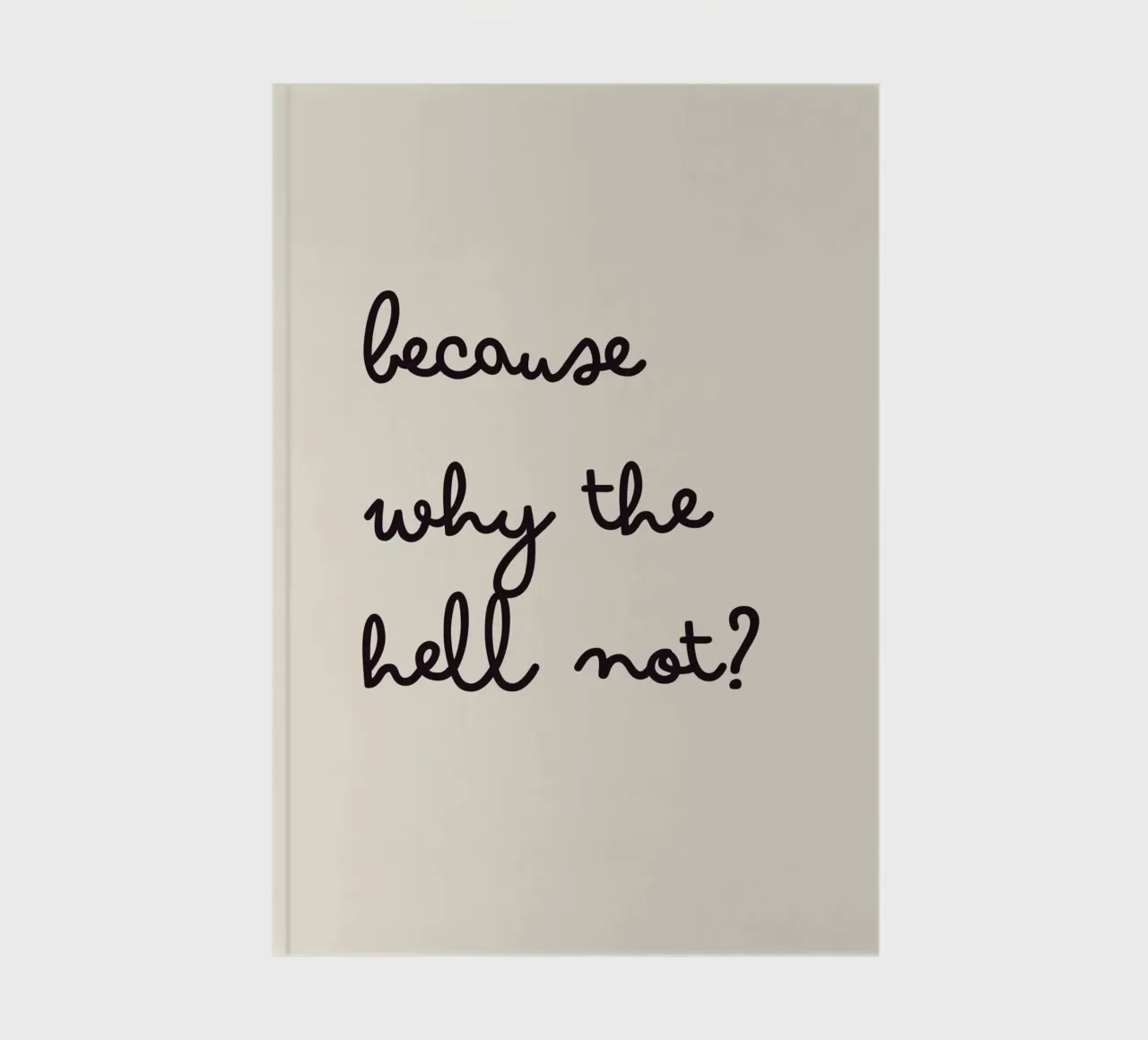Because Why the Hell Not? | Fun & Playful Handwritten Print notebook by PrintCessStudio