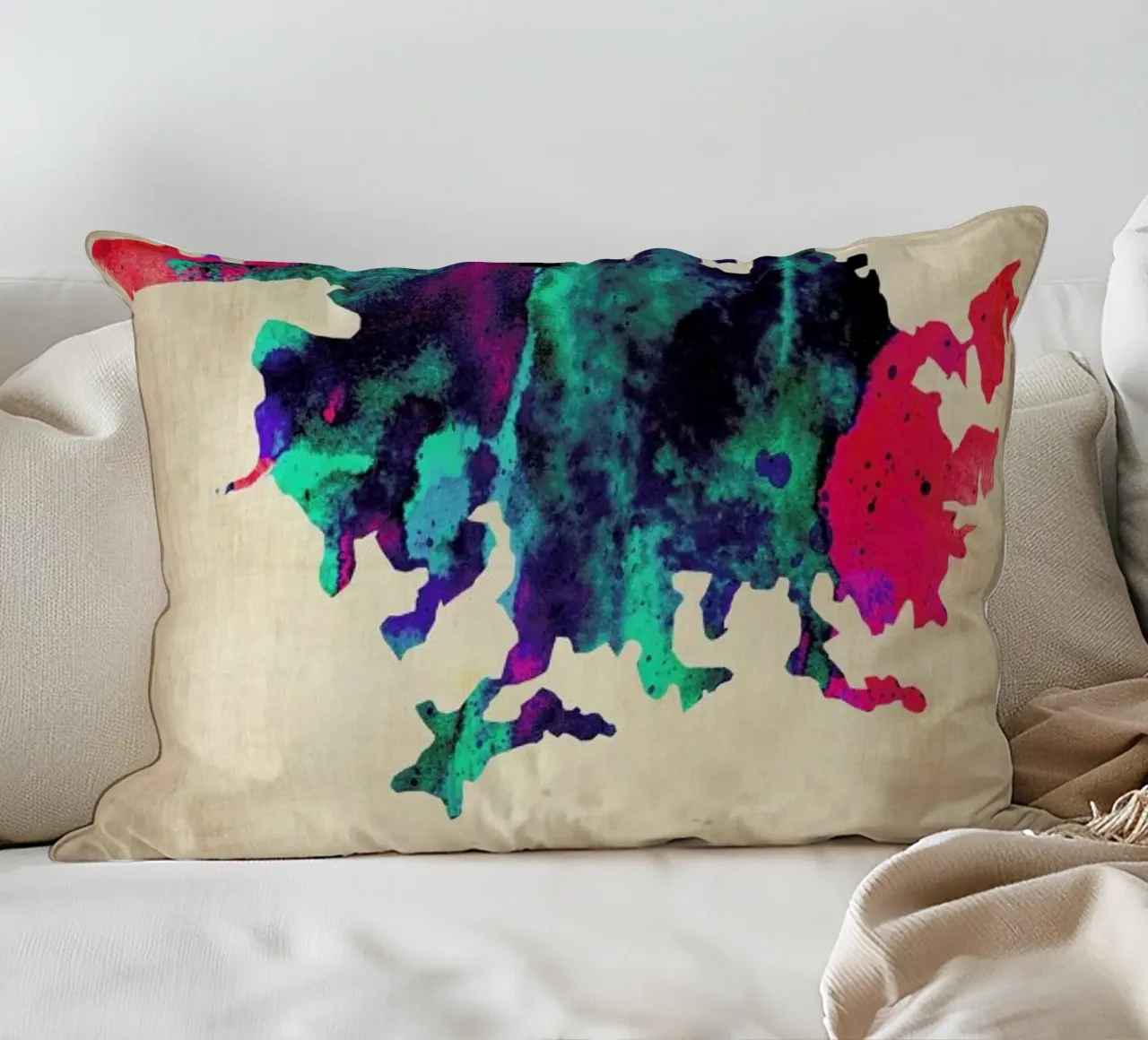 Florence Watercolor Map cuscino da Naxart