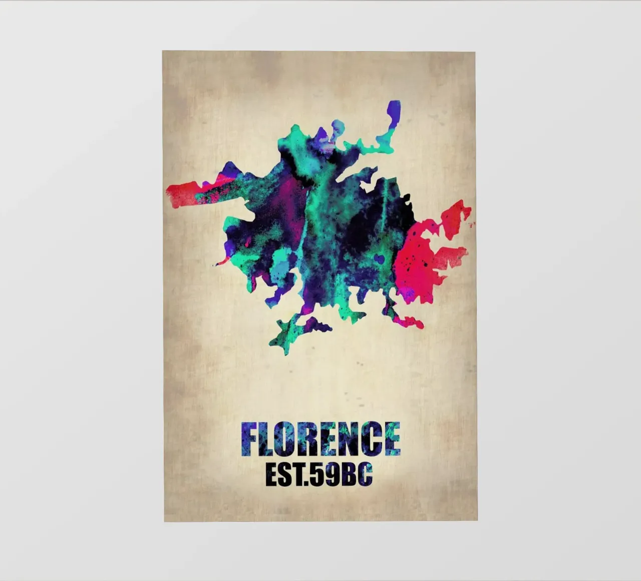 Florence Watercolor Map pellicola backlit da Naxart
