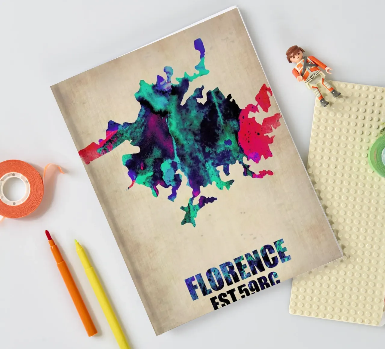 Florence Watercolor Map notebook by Naxart