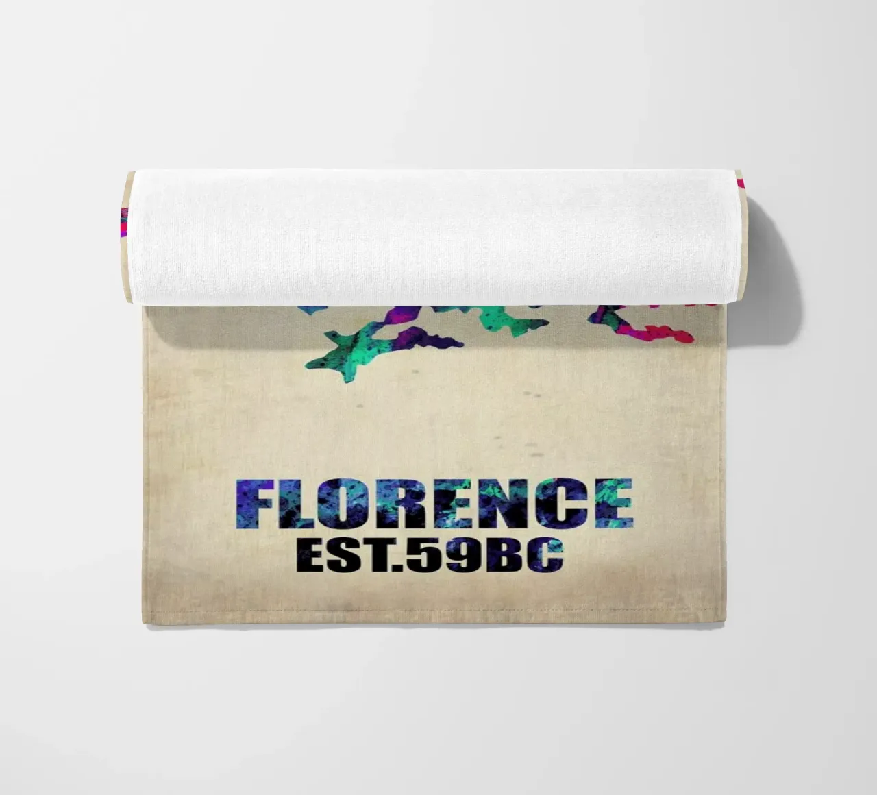 Florence Watercolor Map telo mare da Naxart