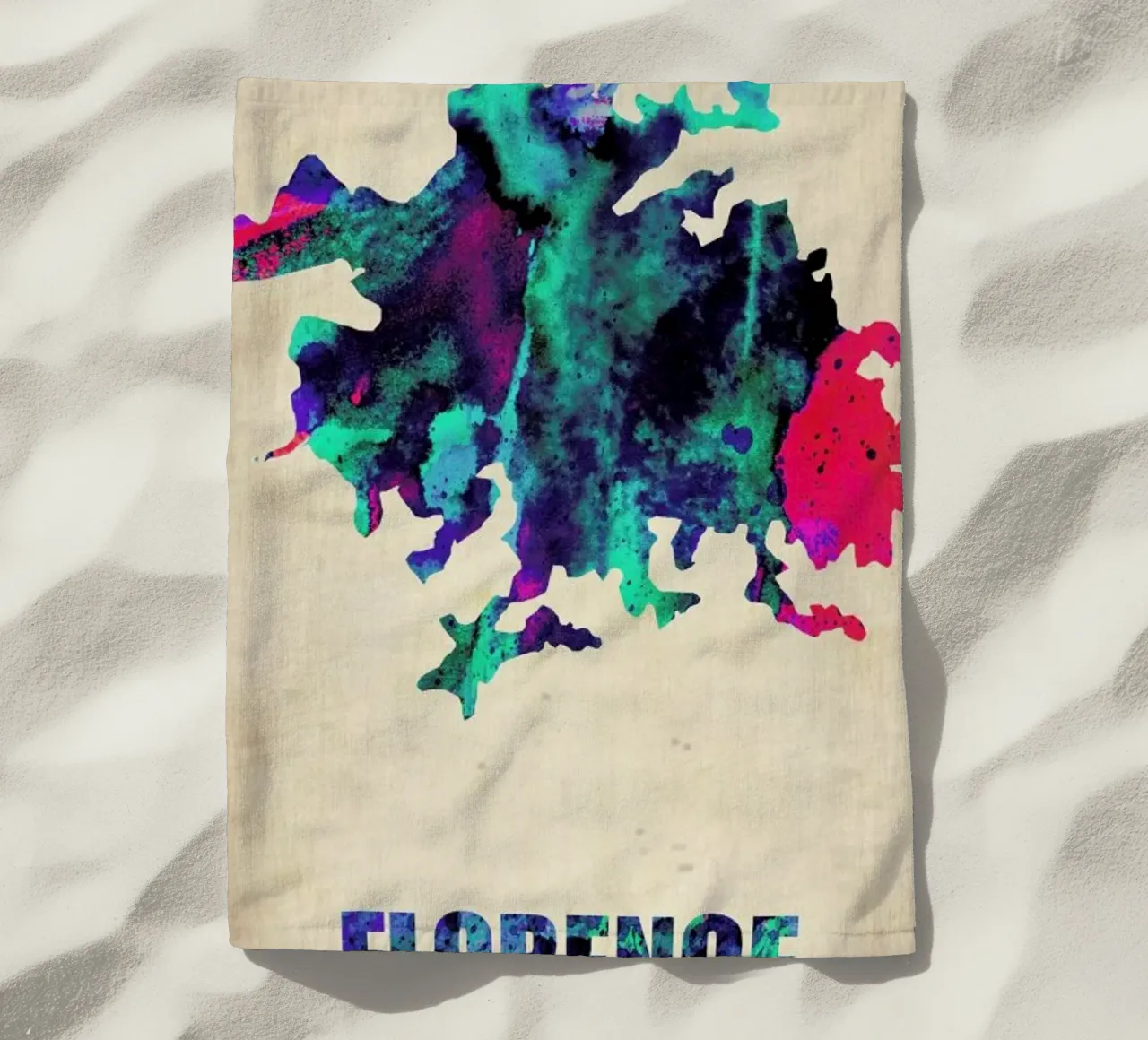 Florence Watercolor Map telo mare da Naxart