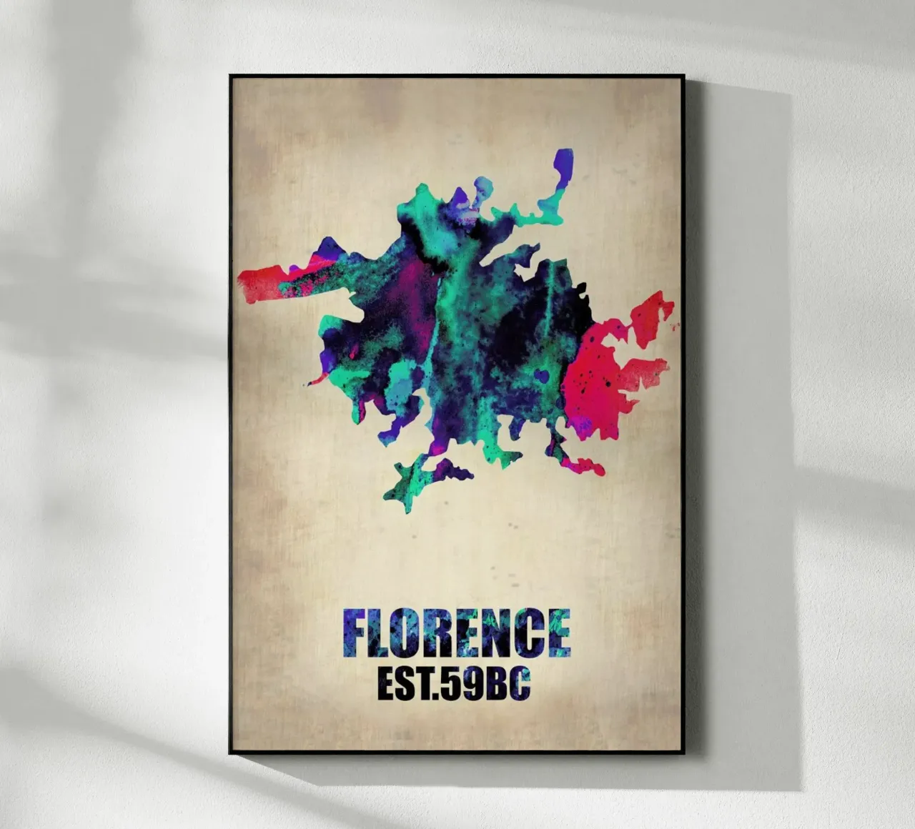 Florence Watercolor Map plexiglass da Naxart
