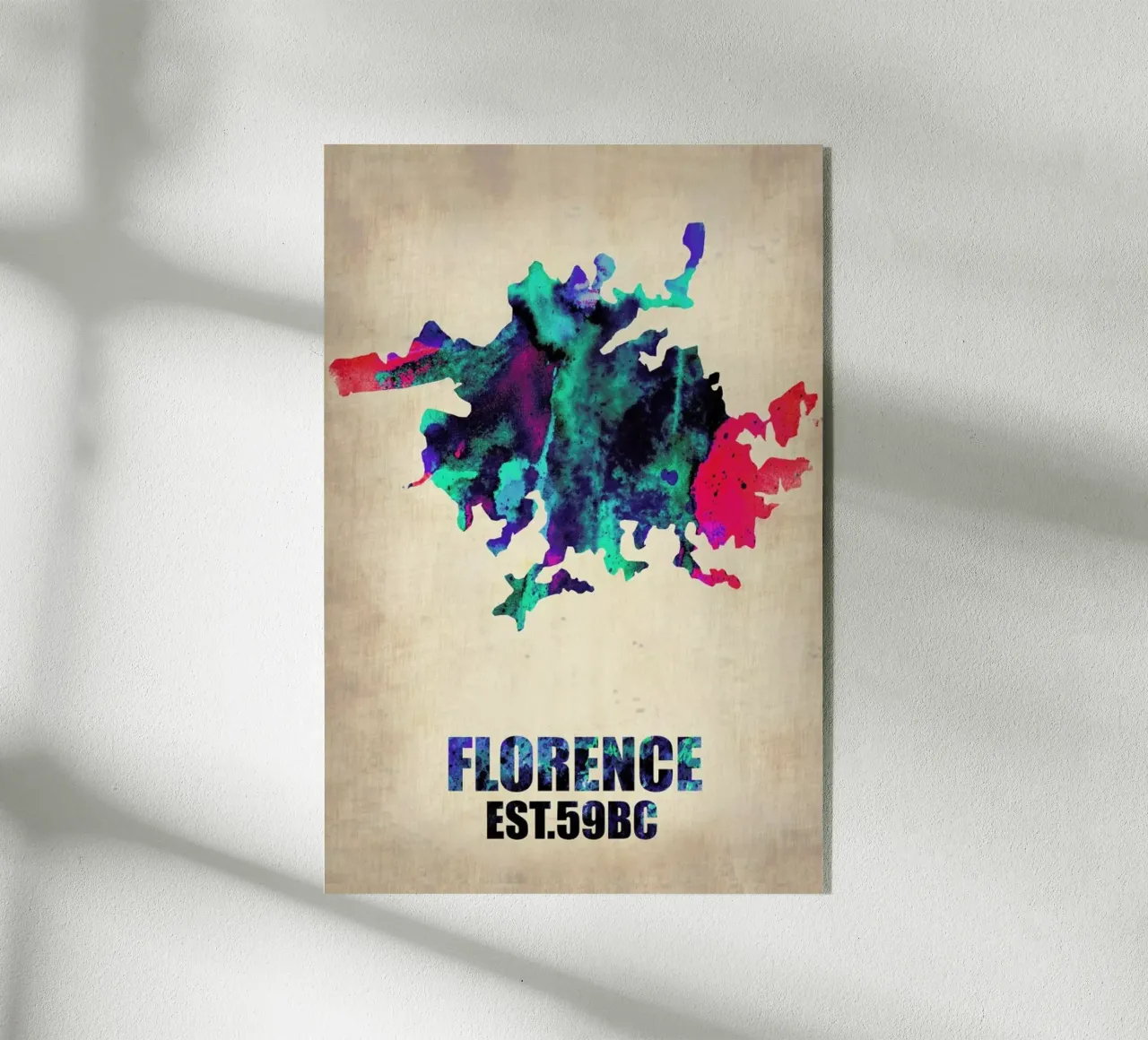 Florence Watercolor Map plexiglass da Naxart