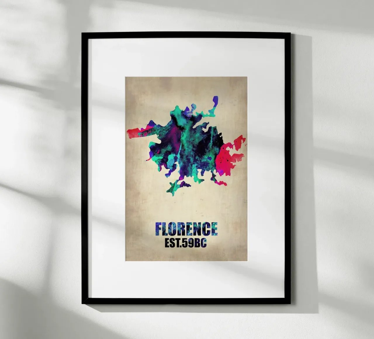 Florence Watercolor Map carta hahnemühle da Naxart