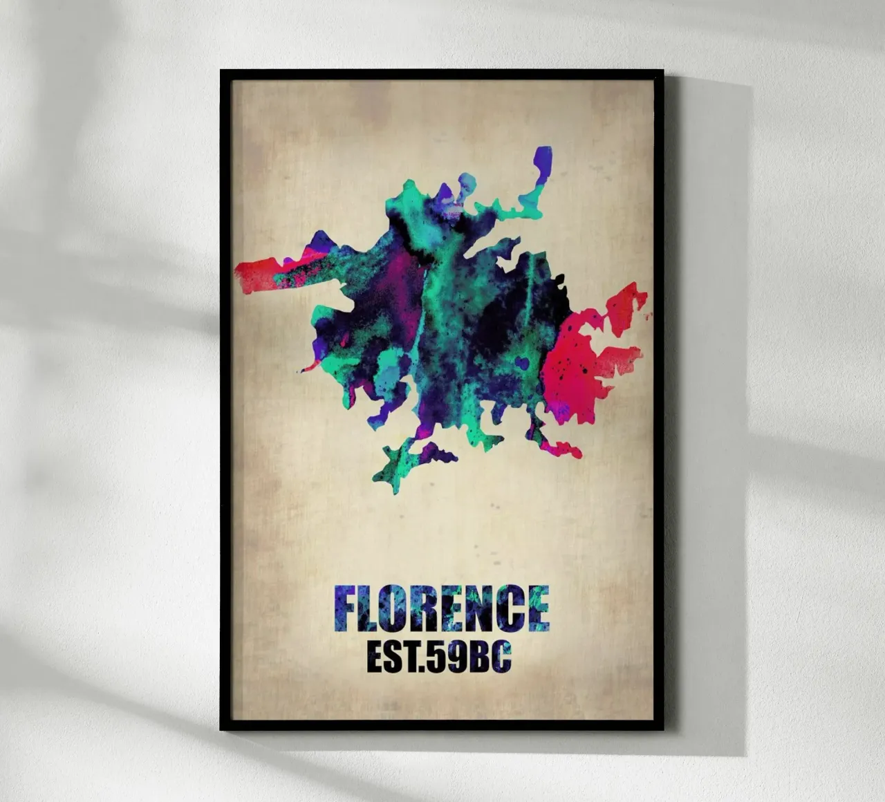 Florence Watercolor Map carta hahnemühle da Naxart