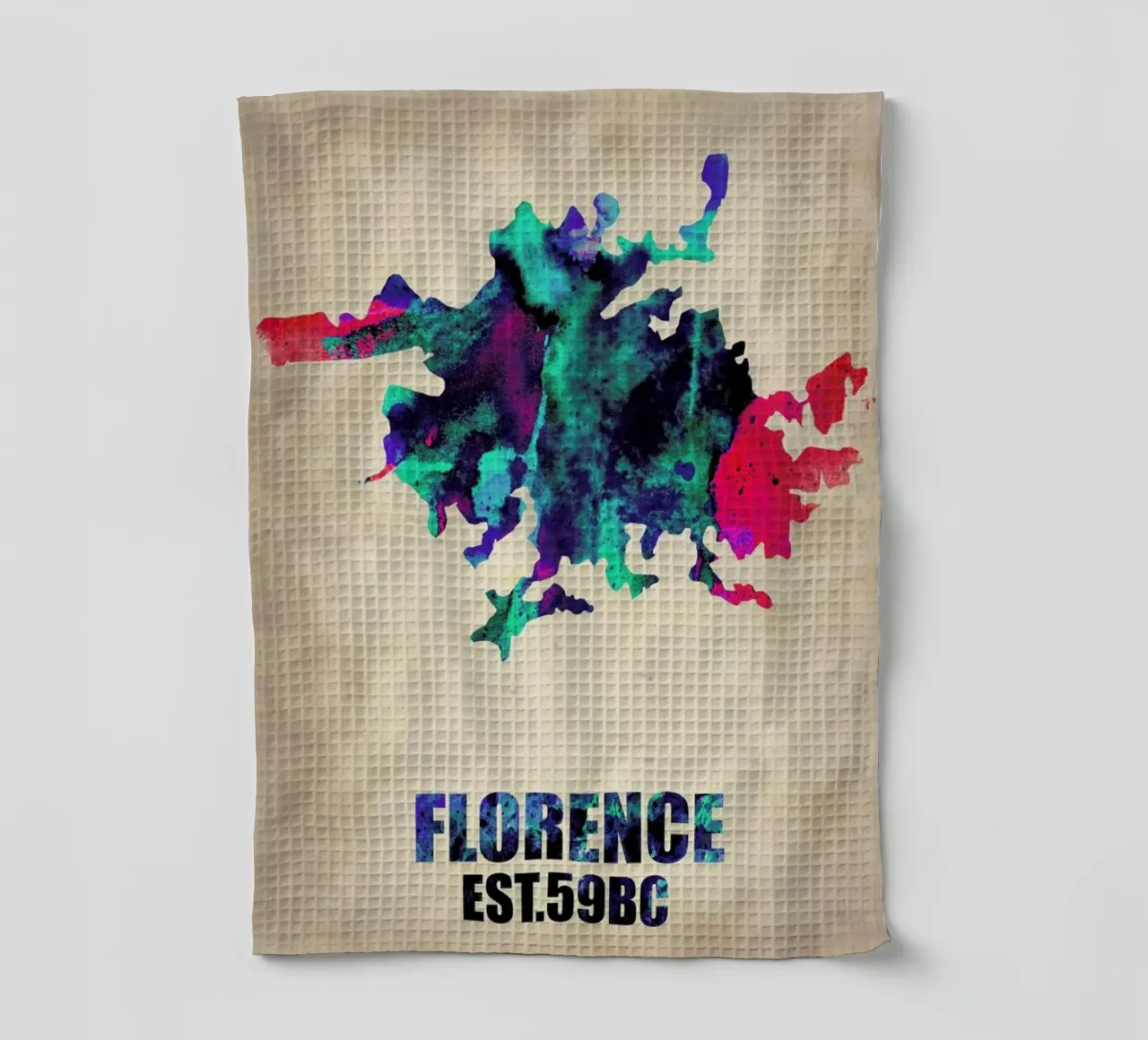 Florence Watercolor Map canovaccio da cucina da Naxart