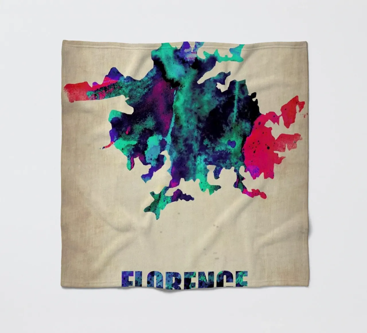 Florence Watercolor Map coperta in pile da Naxart