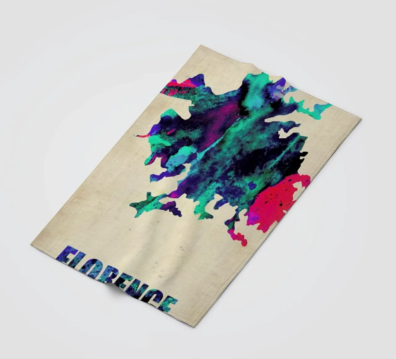 Florence Watercolor Map coperta in pile da Naxart
