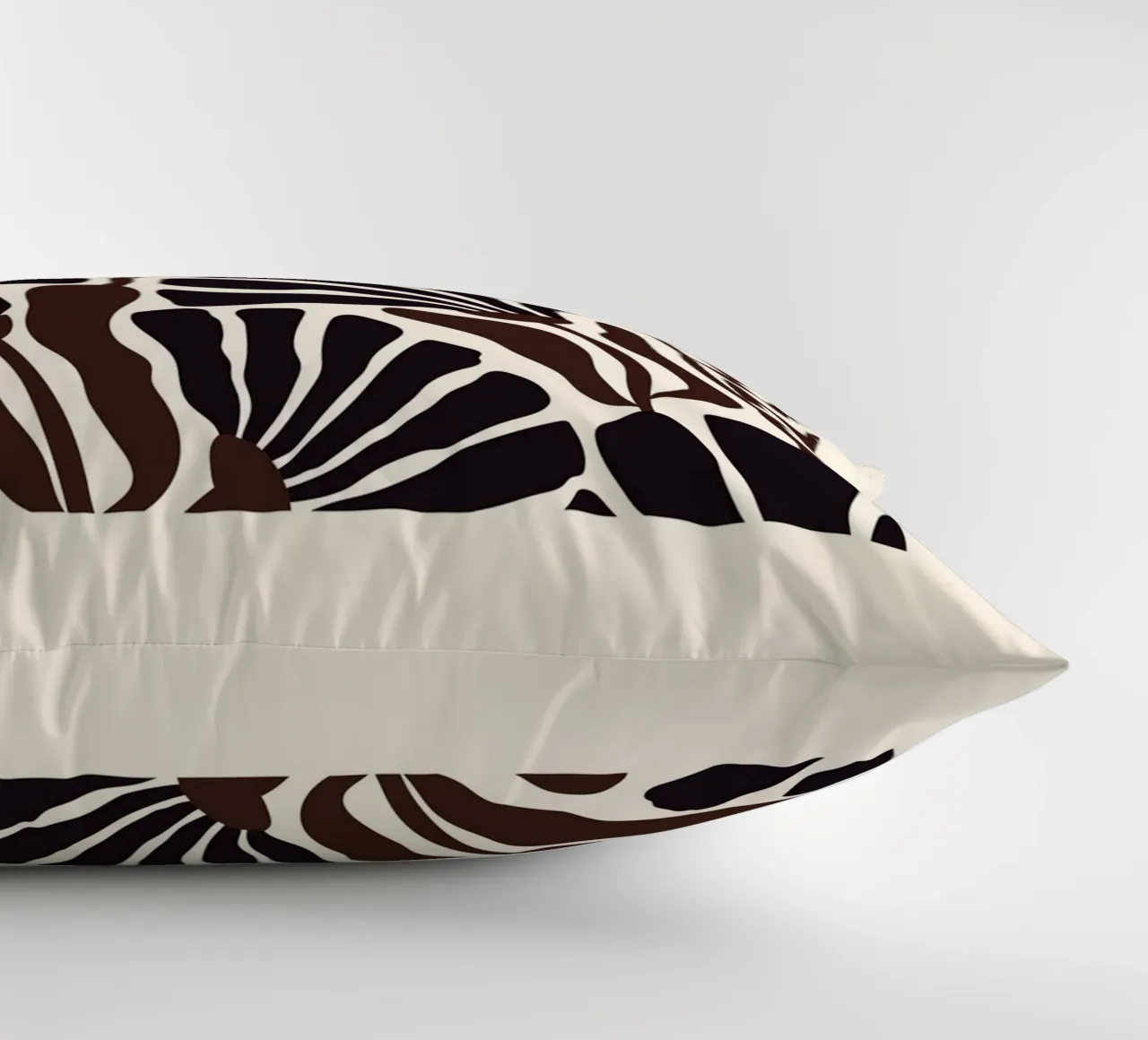 Minimal Flower Print | Black & Brown Elegant Design cuscino da PrintCessStudio