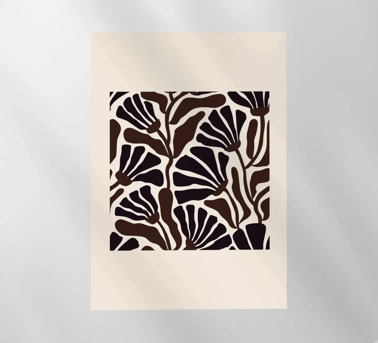 Minimal Flower Print | Black & Brown Elegant Design lámina retroiluminada de PrintCessStudio