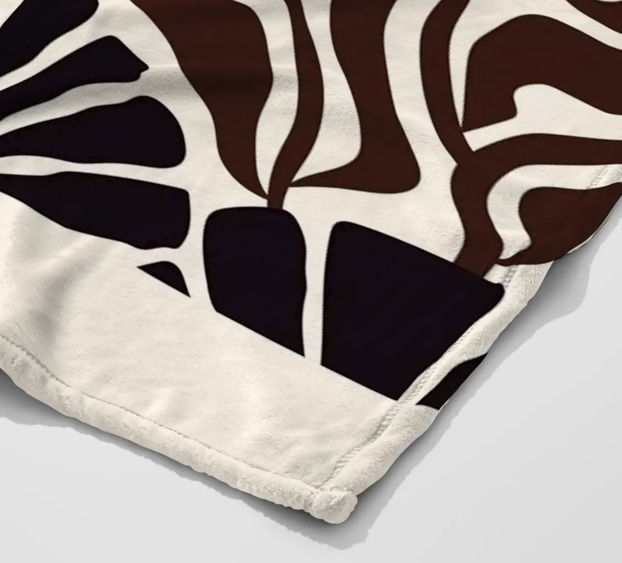 Minimal Flower Print | Black & Brown Elegant Design manta de franela de PrintCessStudio