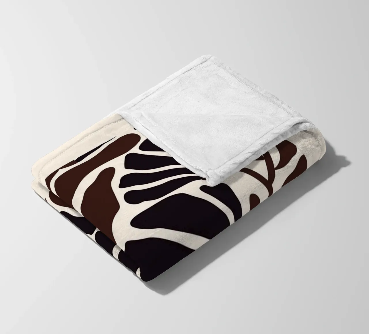 Minimal Flower Print | Black & Brown Elegant Design manta de franela de PrintCessStudio