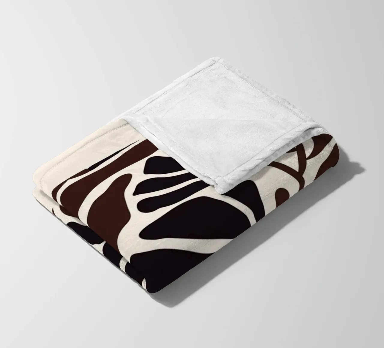 Minimal Flower Print | Black & Brown Elegant Design manta de franela de PrintCessStudio