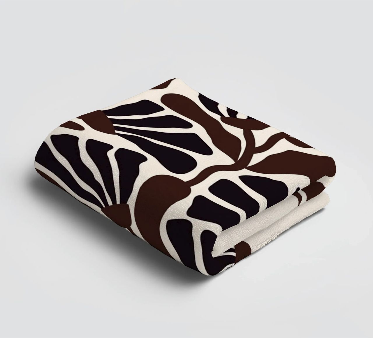 Minimal Flower Print | Black & Brown Elegant Design asciugamano da bagno da PrintCessStudio