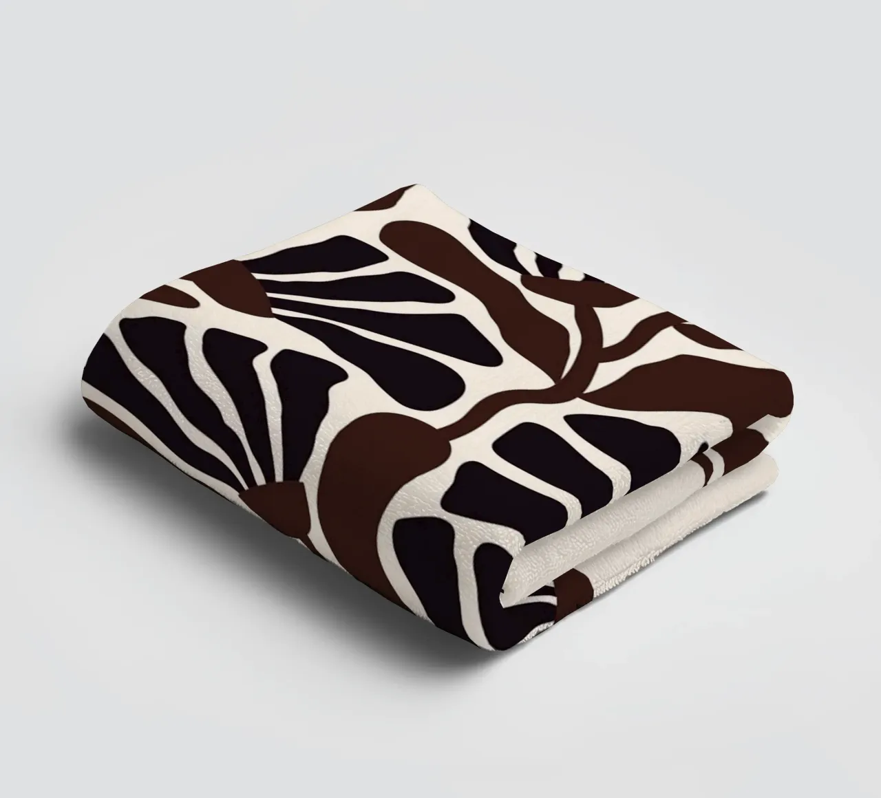 Minimal Flower Print | Black & Brown Elegant Design toalla de baño de PrintCessStudio