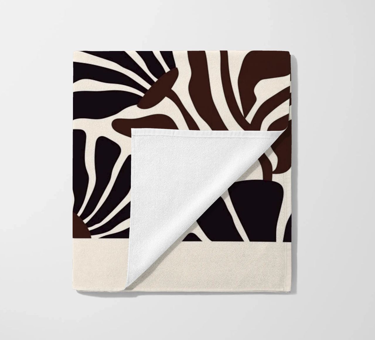 Minimal Flower Print | Black & Brown Elegant Design telo mare da PrintCessStudio
